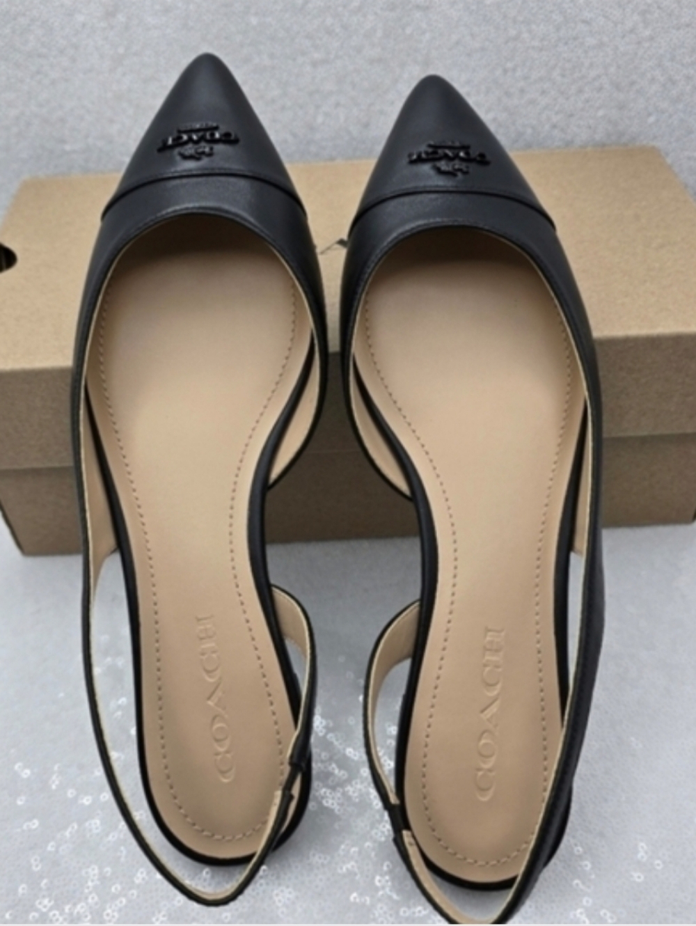 Coach Valerie Classic Slingback Black Leather Slip On Flats Women's 9.5 - Picture 4 of 11